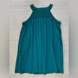 J.Jill green crochet lace halter neck sleeveless flowy summer dress women’s 2X